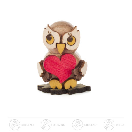 Eulenkind mit Herz zum Stellen