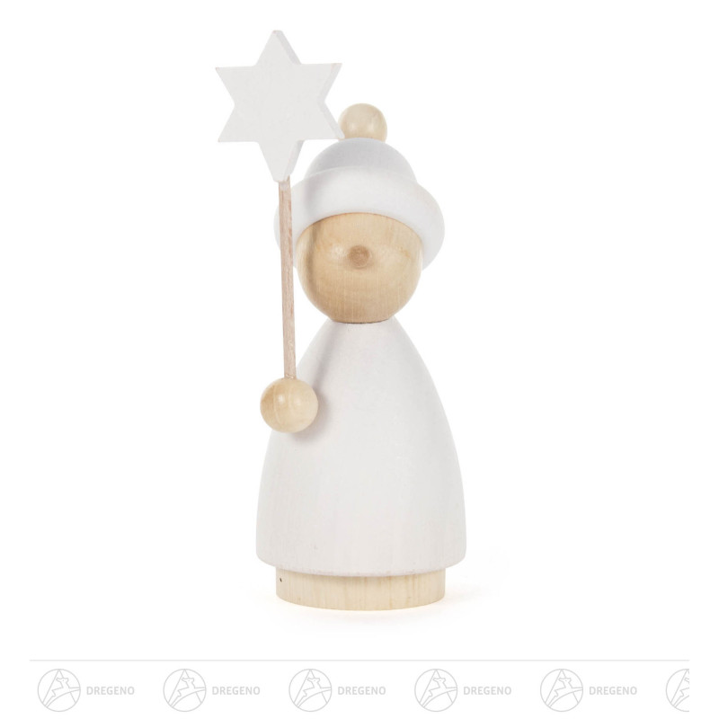 Kurrendekind mit Stern, weiß-natur 9cm