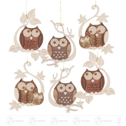 Behang Eulen (6) 8cm