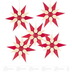 Behang Holzstern rot/natur...