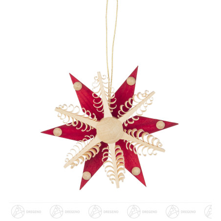 Baumbehang Stern rot-Spanbaum natur 8cm