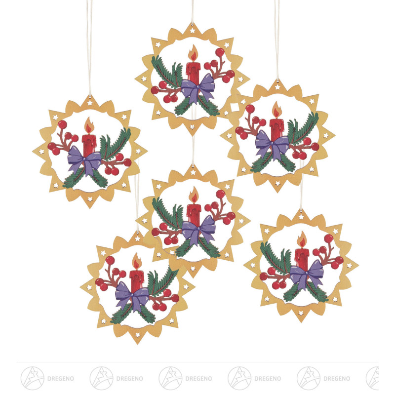 Behang Kerze bunt (VE 6) 6cm