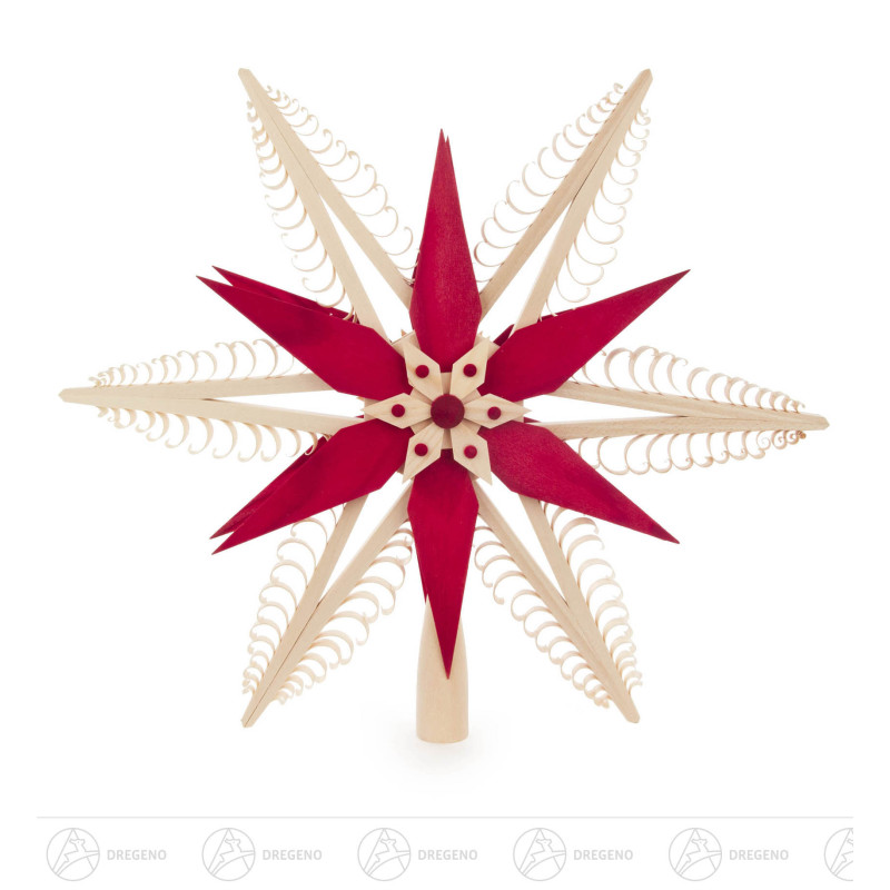 Christbaumspitze Spanstern rot/natur Durchmesser 31cm