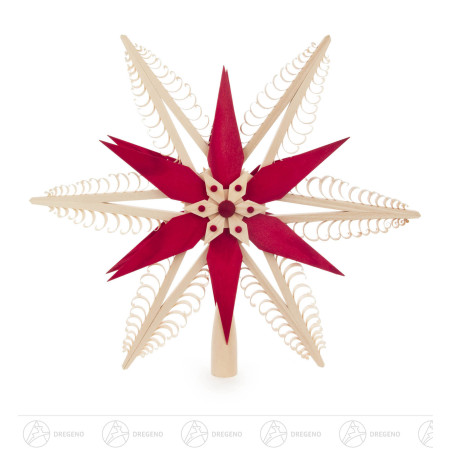 Christbaumspitze Spanstern rot/natur Durchmesser 31cm