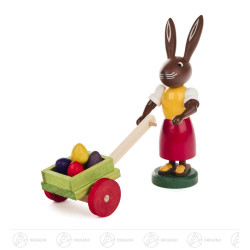 Häsin mit Eierkarren  9cm