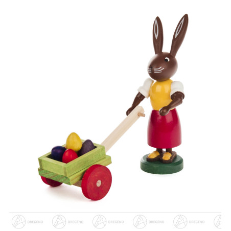 Häsin mit Eierkarren  9cm