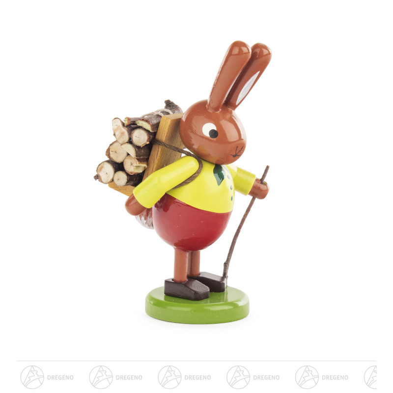 Hase mit Holztrage, klein 8cm