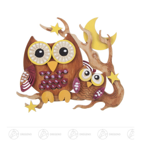 Bastelset Fensterbild Eule 13x11cm