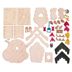 Bastelset Räucherhaus mit 2 Vögeln 13x14cm