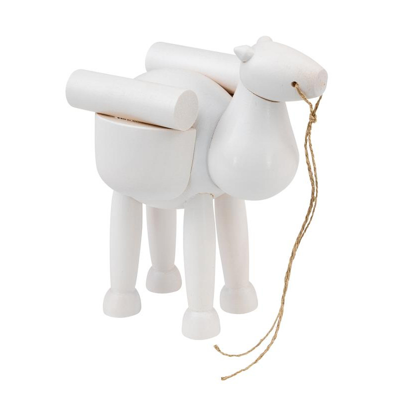 Kamel stehend weiß mit Gepäck 10cm