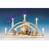 Schwibbogen klein mit Krippe  natur elektr. Beleuchtet B 51cm