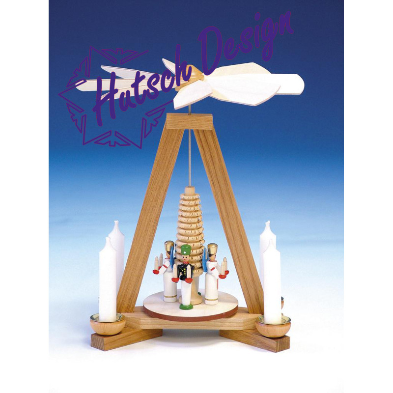 Pyramide mit Bergmann und Engel  H 23 cm