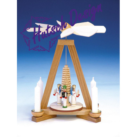 Pyramide mit Bergmann und Engel  H 23 cm