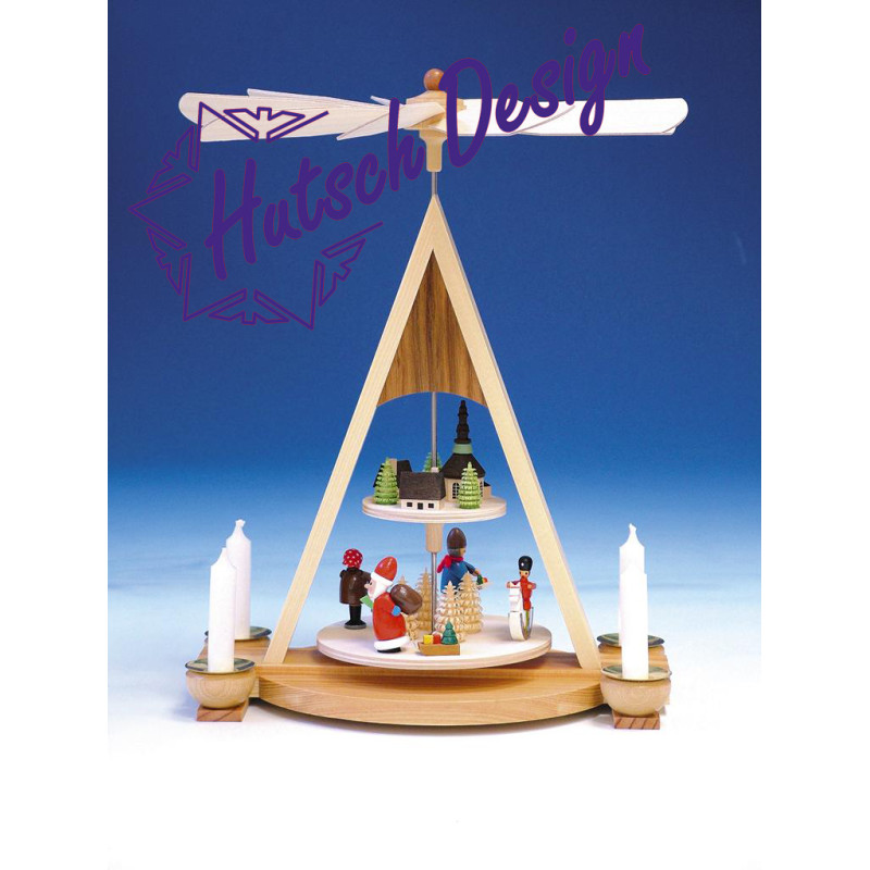 Pyramide mit Weihnachtsmann  Seiffener Dorf