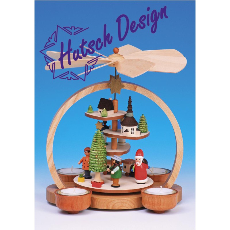 Kleine Stufenpyramide mit farbigen Figuren   20x 15 x24cm