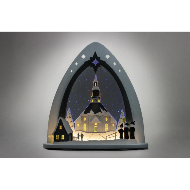 Lichterspitze LED Seiffener Kirche 52,0 x 53,5 x 9,0 cm