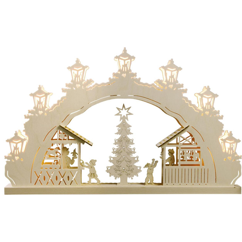 Lichterbogen 7 flg. Weihnachtsmarkt 52,0 x 32,0 x 4,5 cm