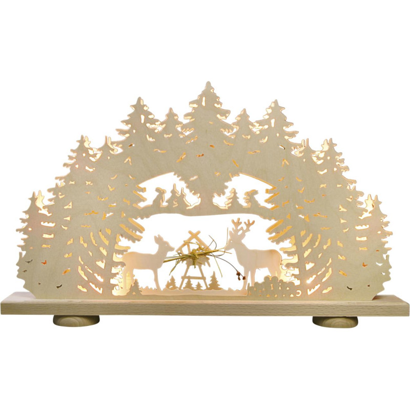 Lichterbogen 10 flg. Futtergrippe mit Naturheu 52,0 x 32,0 x 6,0 cm