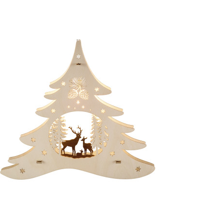 Fensterbild Tannenbaum Waldmotiv  31,5 x 28,5 x 5,0 cm