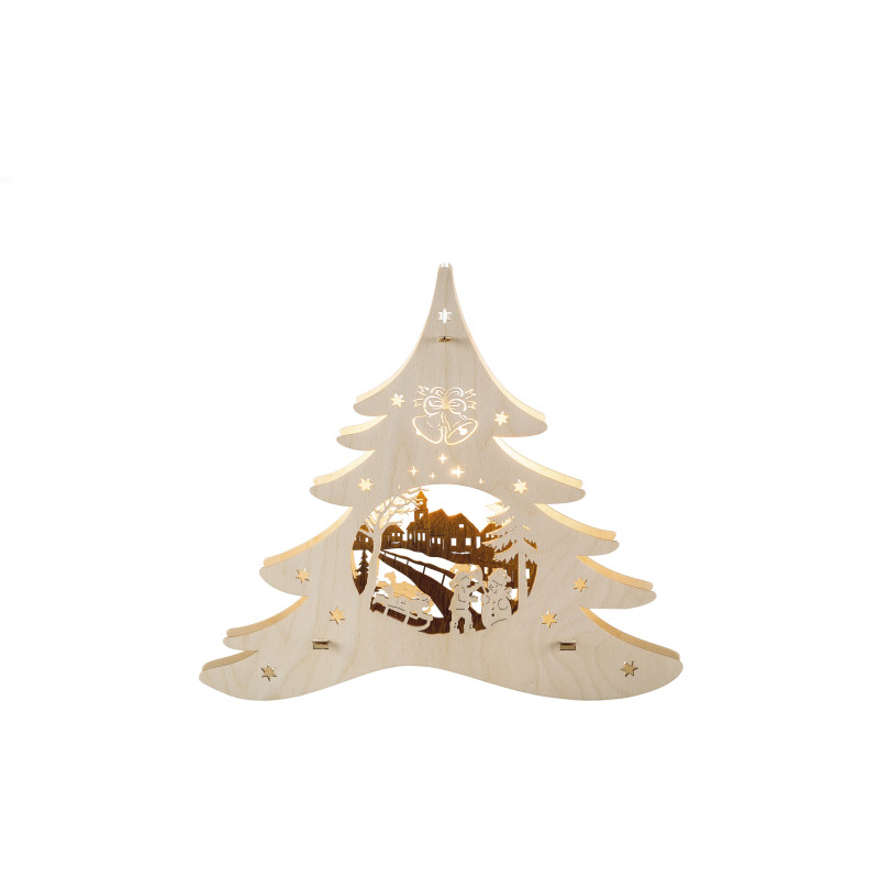 Fensterbild Tannenbaum Winterspaß  31,5 x 28,5 x 5,0 cm