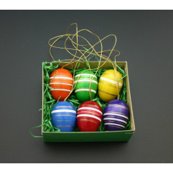 6 Stk. Ostereier bemalt 3cm...