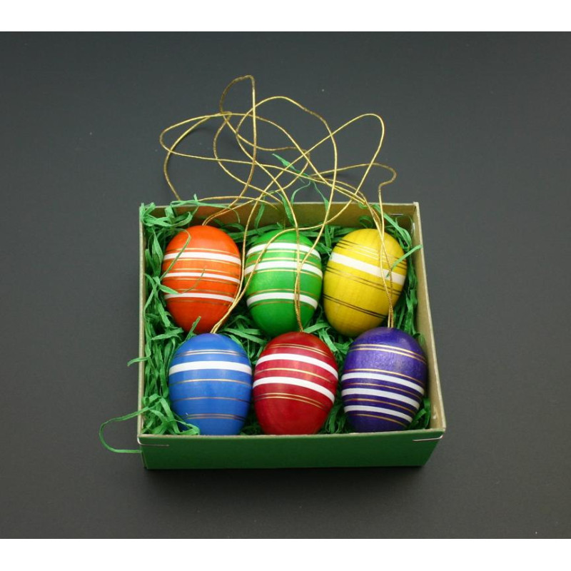 6 Stk. Ostereier bemalt 3cm x 2cm x 2cm