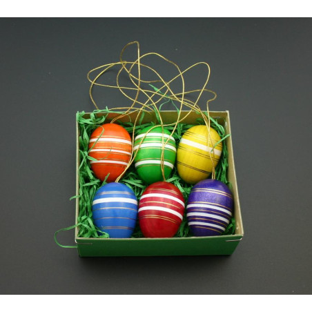 6 Stk. Ostereier bemalt 3cm x 2cm x 2cm