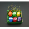 6 Stk. Ostereier bemalt 3cm x 2cm x 2cm
