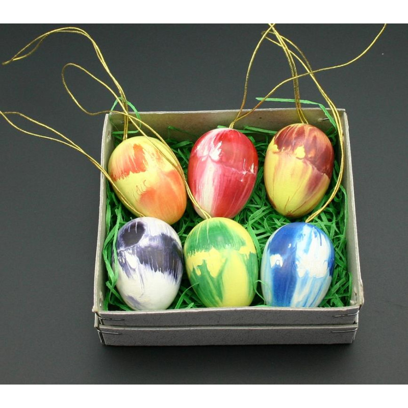 6 Stk. Ostereier marmoriert 3cm x 2cm x 2cm