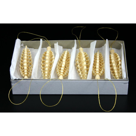6 Stk. Spanzapfen 8cm x 3cm x 3cm