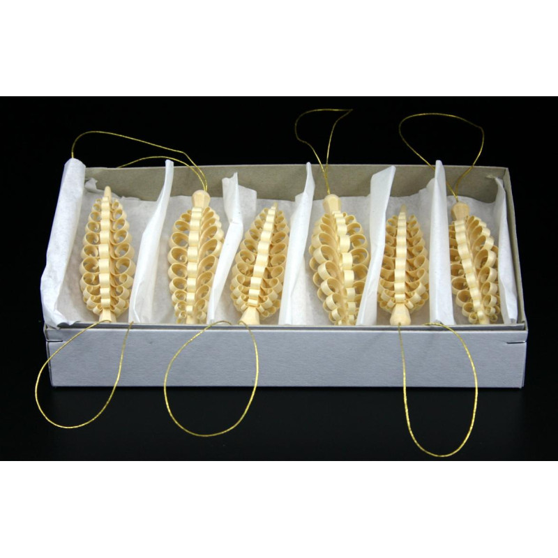 6 Stk. Spanzapfen  12cm x 4cm x 5cm