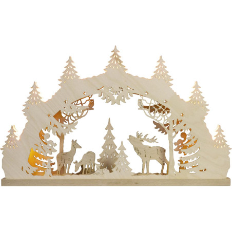 Lichterbogen 7 flg. Hirschfamilie 52,0 x 32,0 x 6,0 cm