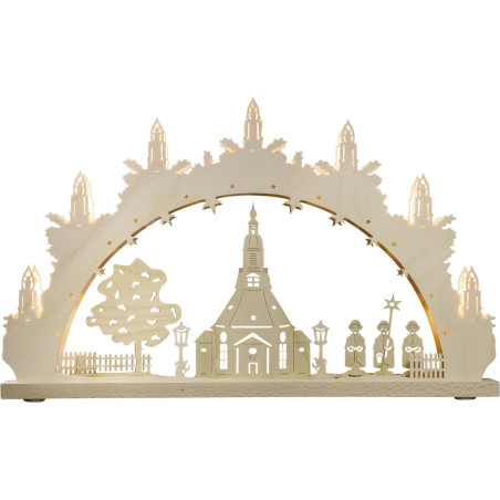 LED Lichterbogen 7 flg. Seiffener Kirche 52,0 x 31,7 x 4,5 cm