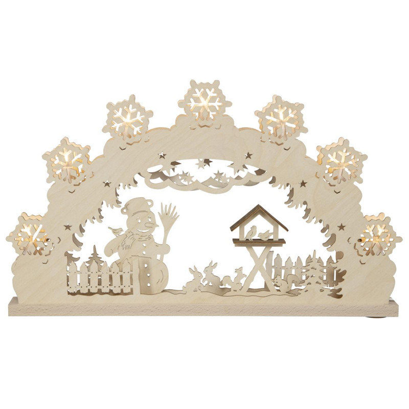 Lichterbogen 7 flg. Schneemann  52,0 x 32,0 x 4,5 cm