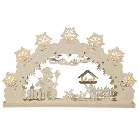 Lichterbogen 7 flg. Schneemann  52,0 x 32,0 x 4,5 cm