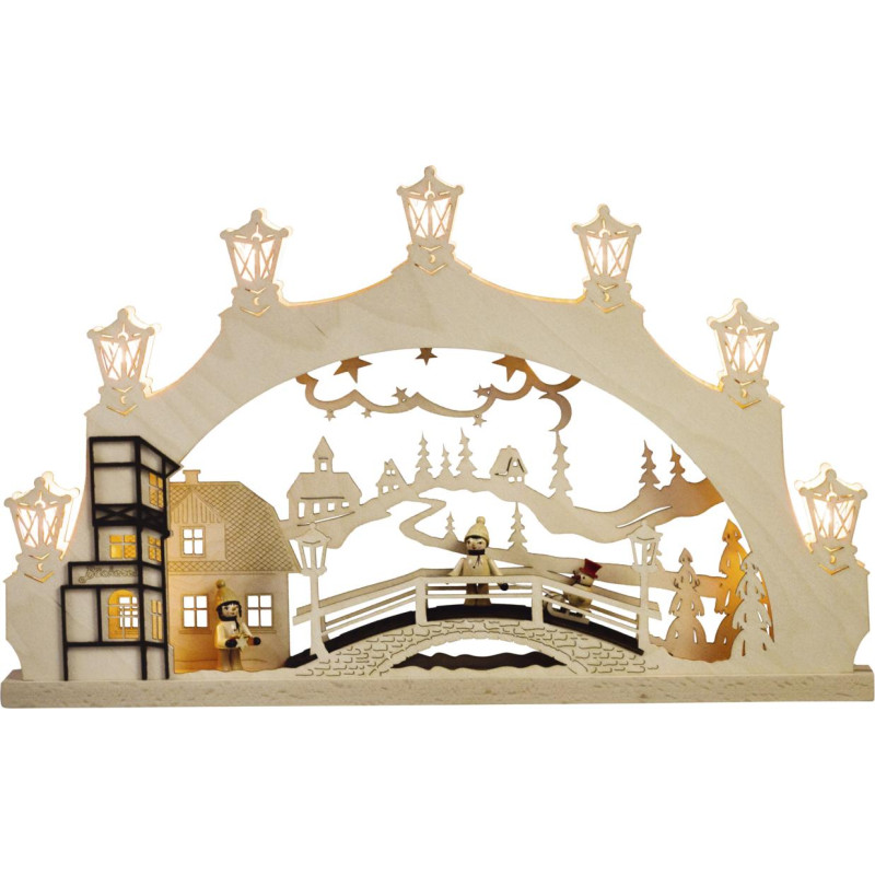 LED Lichterbogen 7 flg. Winterkind Erzgebirge 52,0 x 32,0 x 4,5 cm