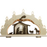 LED Lichterbogen 7 flg. Rustikal Christi Geburt Natur 52,0 x 33,0 x 6,0 cm