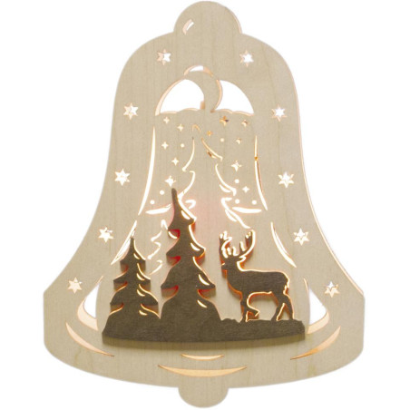 Fensterbild Glocke Waldmotiv 22,5 x 28,5 x 5,0 cm