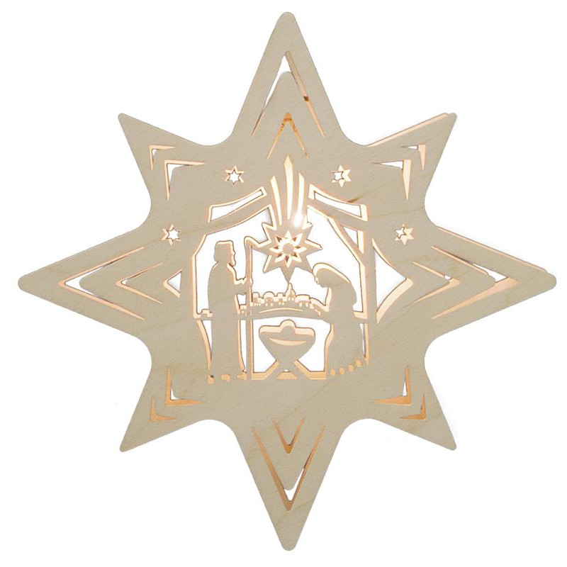 Fensterbild Stern Christi Geburt 31,0 x 31,0 x 5,0 cm