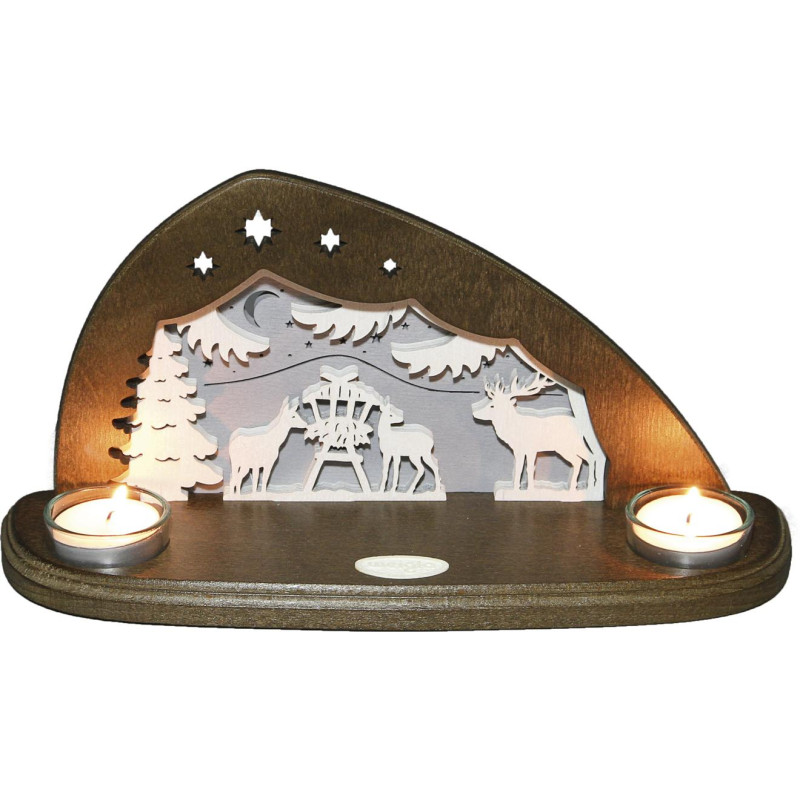 Teelichthalter Waldtiere für 2 TL 29,0 x 14,5 x 11,0 cm