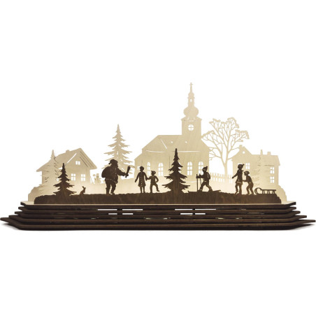 Teelichthalter Selbstbausatz Weihnachtszauber 3 TL 57,0 x 25,5 x 11,0 cm