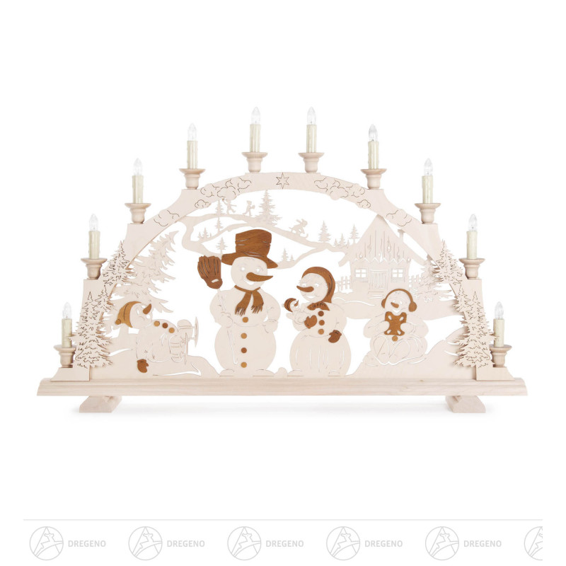 Schwibbogen mit Schneemännern, elektrisch beleuchtet43x69cm