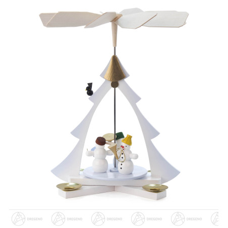 Pyramide mit Schneemännern farbig, für Kerzen d14mm