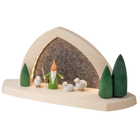 Gesteinsbogen 15x31x11cm natur LED beleuchtet Schäferwichtel