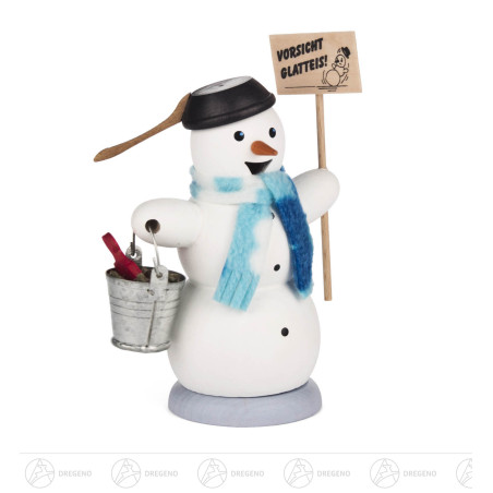 Räuchermann Schneemann Vorsicht Glatteis