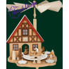 TischPyramide Haus Winterkinder  29 cm