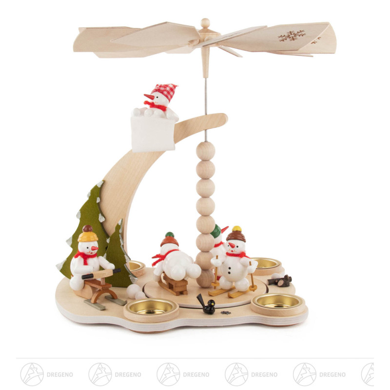 Pyramide Schneemann-Wintersport für Teelichte