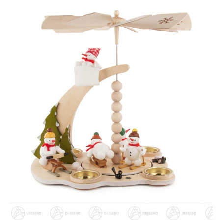 Pyramide Schneemann-Wintersport für Teelichte