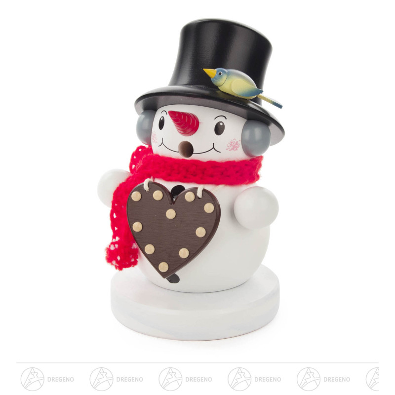 Räuchermann Schneemann mit Lebkuchenherz