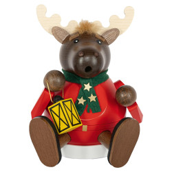 Rauchfigur Elch sitzend 14cm